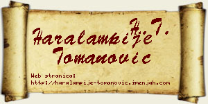 Haralampije Tomanović vizit kartica